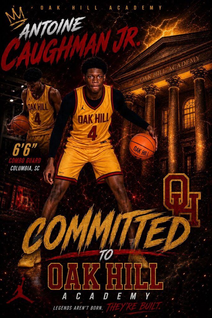 2028 6-foot-6 Small Forward Antoine Caughman Jr. is transferring to Oak Hill Academy (Virginia) for his junior season
